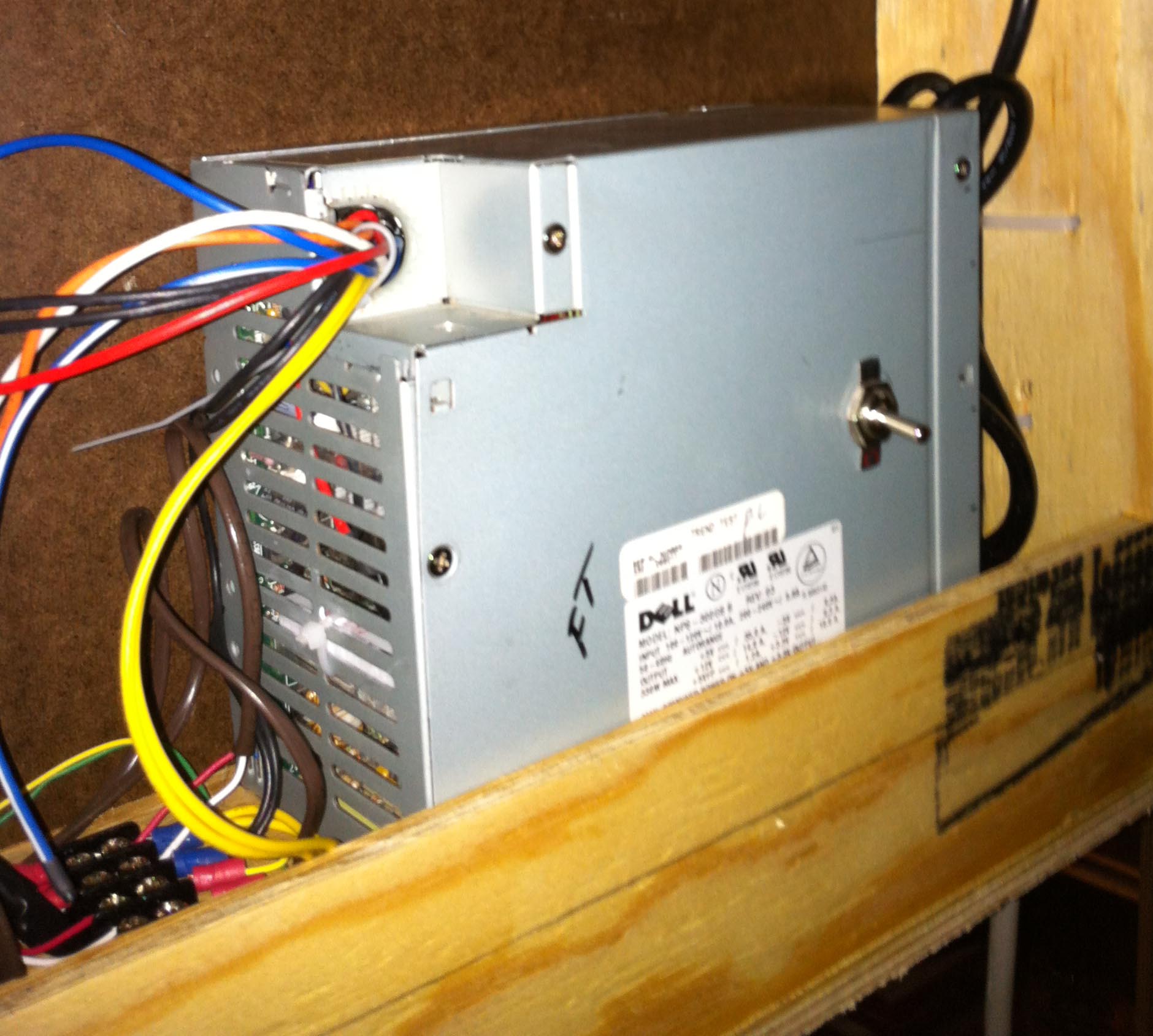 Power supply installed in the back of the layout