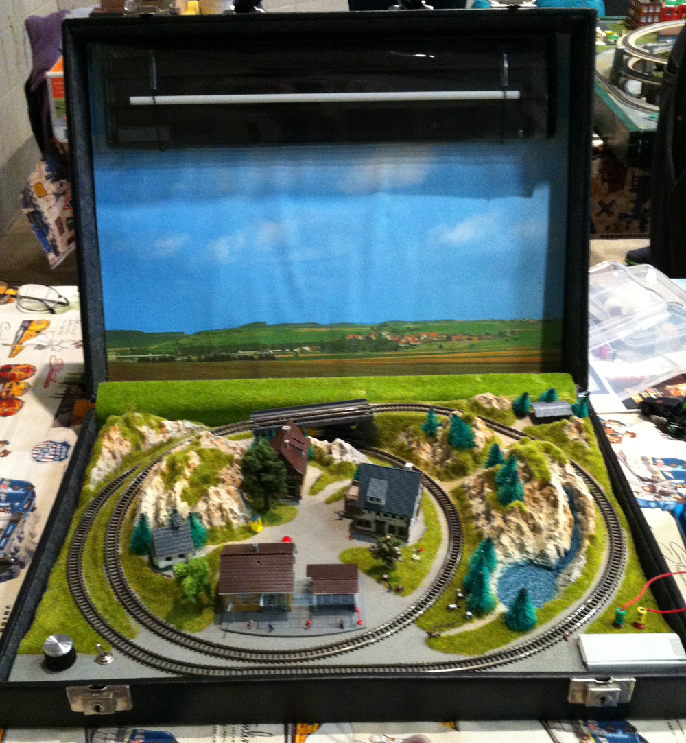 train set in a case