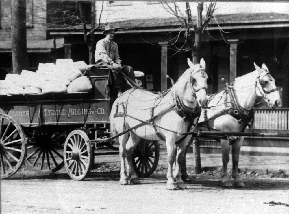 Wagon of flour similar to that used in Tecumseh circa 1900