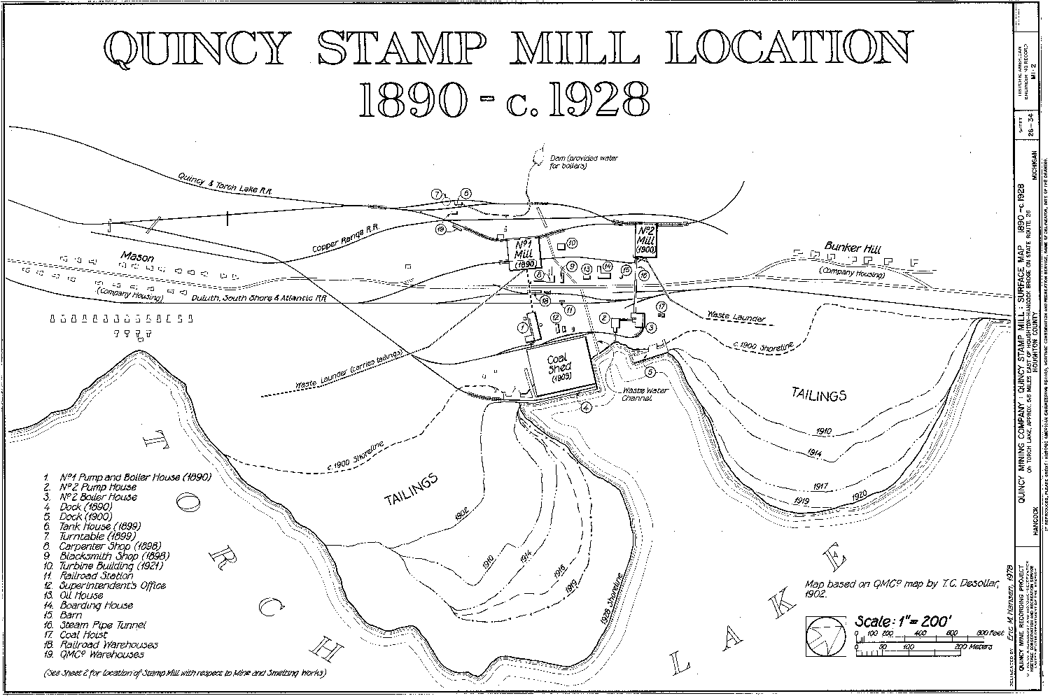 Quincy Stamp Mill Location 1890