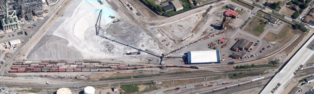 Satellite View of Salt Mine with yard and loading area