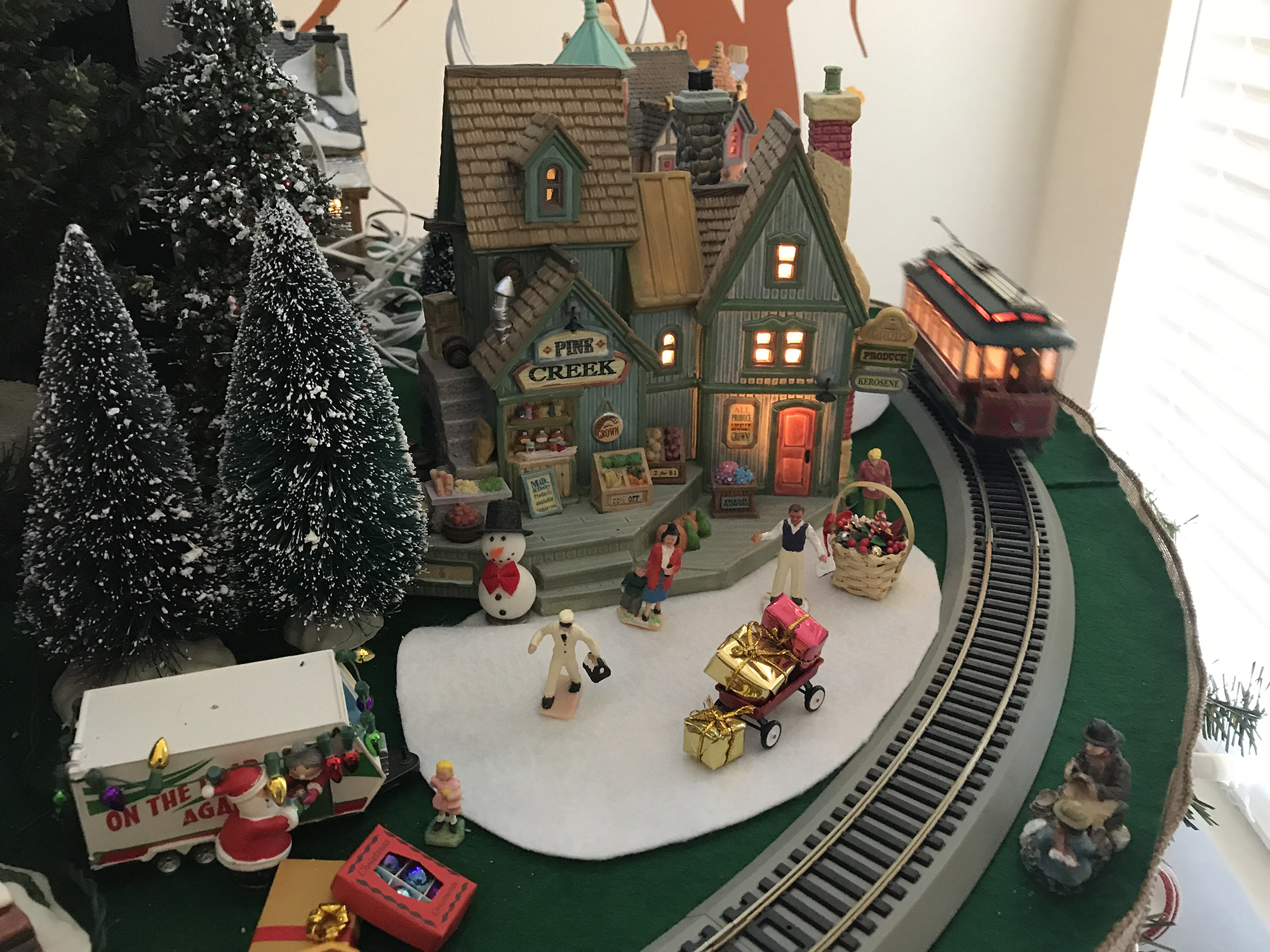 Small christmas best sale village train set